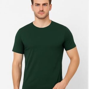 Men's Premium Solid Olive Green Round Neck T-Shirt