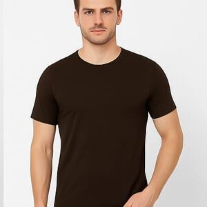 Men's Premium Solid Brown Round Neck T-Shirt