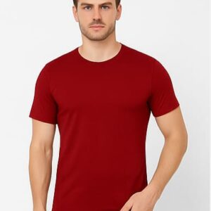 Men's Premium Solid Red Round Neck T-Shirt