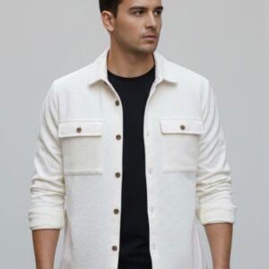 IVORY EDGE TEXTURED OVERSHIRT
