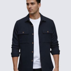 IVORY EDGE TEXTURED OVERSHIRT