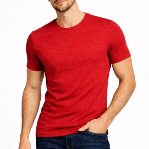 RED Slub Single Jersy Solid Round Neck