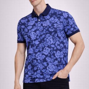 ROYAL BLUE BLOOM POLO T-SHIRT