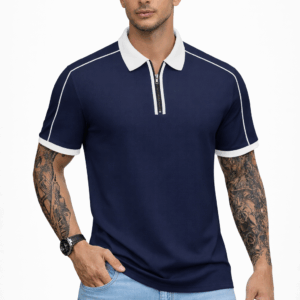 MIDNIGHT EDGE ZIP POLO T-SHIRT