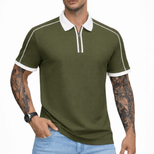 MIDNIGHT EDGE ZIP POLO T-SHIRT