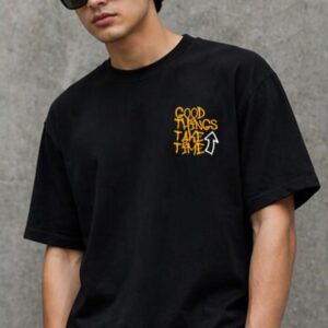 Men’s Black Graphic Oversized T-Shirt