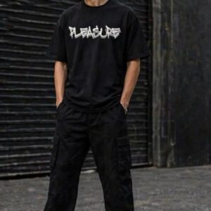 Men’s Black Graphic Oversized T-Shirt