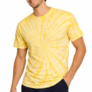 Sky Burst Tie-Dye Crew Neck T-Shirt-Yellow Wave Edition
