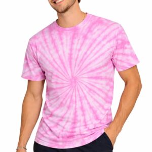 Sky Burst Tie-Dye Crew Neck T-Shirt-Pink Wave Edition