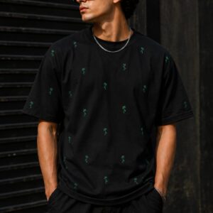 Men’s Black Graphic Oversized T-Shirt