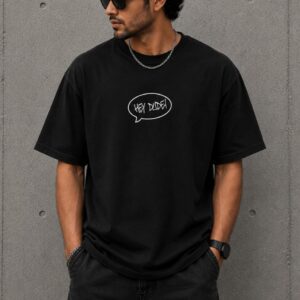 Men’s Black Graphic Oversized T-Shirt