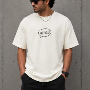 Men’s White Graphic Oversized T-Shirt
