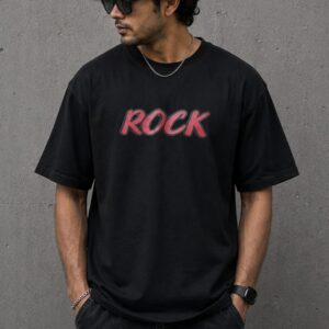 Men’s Black Graphic Oversized T-Shirt